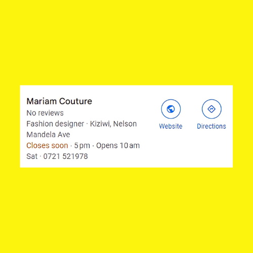 Google my business image of a result from Mariam Couture